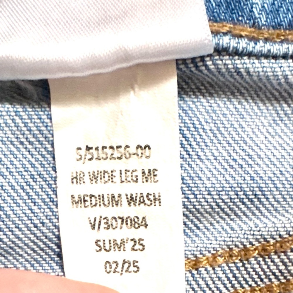 Banana Republic Factory Wide Leg Jean High Rise Blue Medium Wash, denim, - Picture 13 of 14
